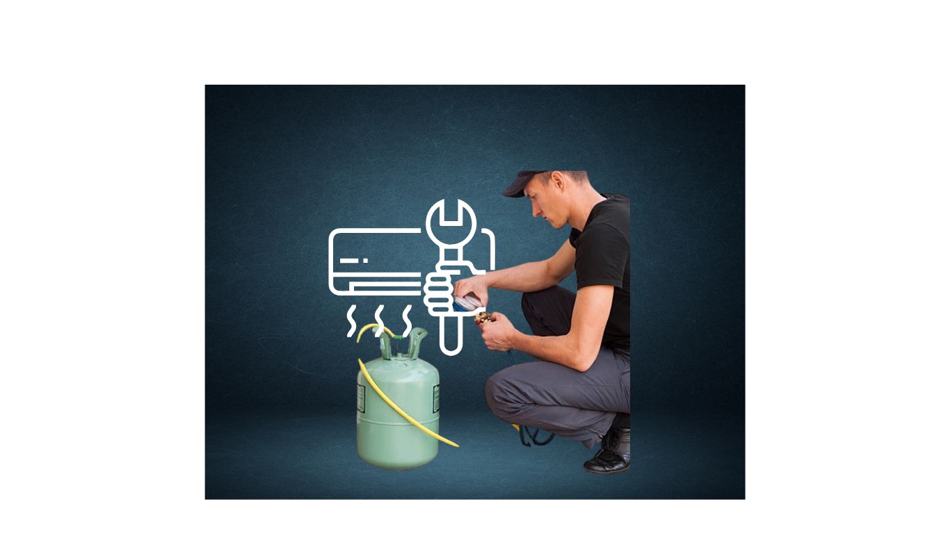 Split AC Gas Refilling Illustration